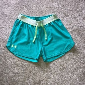 Teal and Lime Under Armour Shorts